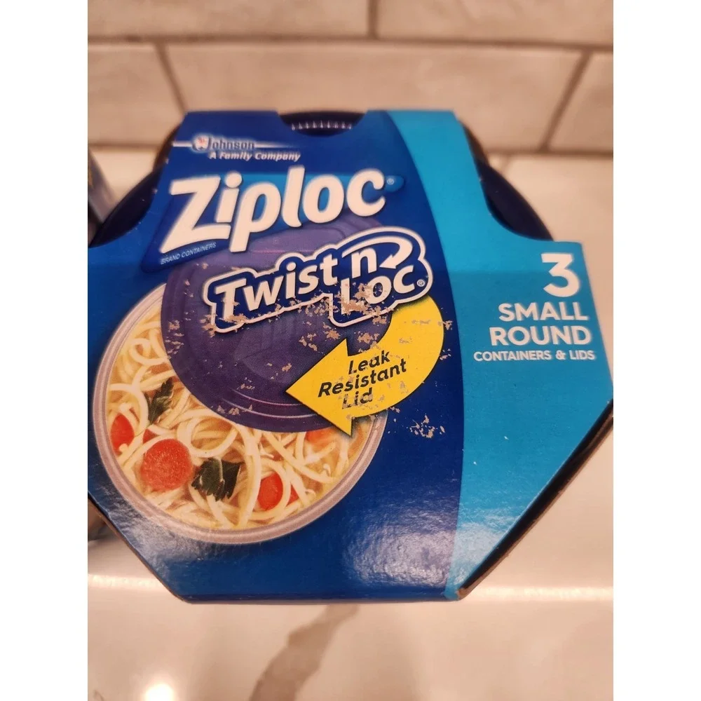 Lot of‎ 2 -Ziploc Twist n Loc 3-Pack Small Round & 4-Pack Med Smart Snap Bowls